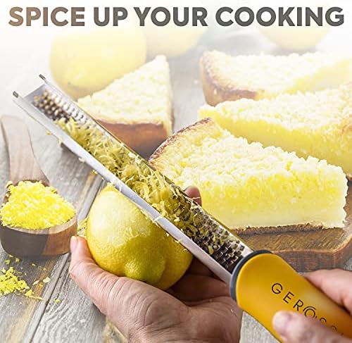 Stainless Steel Lemon Zester with Handle, Citrus Zester Grater for
