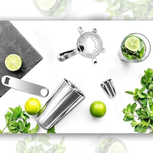 NutriChef Mixology Bartender Cocktail Shaker Set - Includes 15 & 30 oz