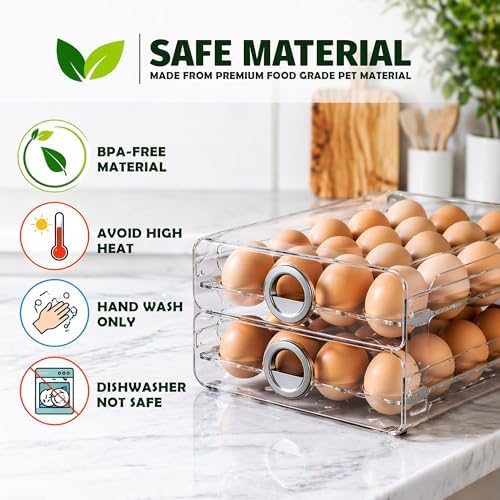40-Count Egg Holder for Refrigerator, 2-Tier