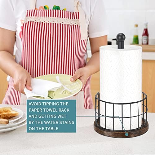 YINMIT Wooden Paper Towel Holder, Countertop