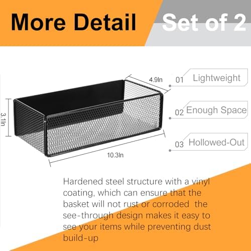 WUWEOT 2-Pack Magnetic Basket Fridge Organizers