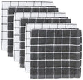 DII Basic Terry Collection Windowpane Dishcloth Set, 12x12, Gray