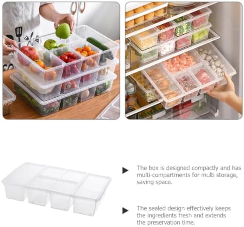 Ciieeo Food Storage Container with Lid Divided PP Fridge Organizer Box