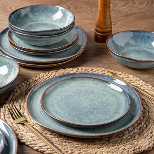 AmorArc Ceramic Dinnerware Sets for 8, 24Pcs Plates and Bowls Sets Dishes