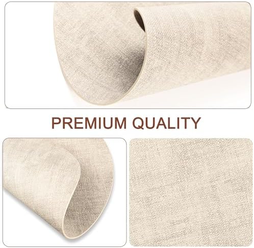 Round Faux Leather Placemats and Coasters, Set of 4, Reversible Heat