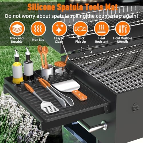 Silicone Grill Mat Compatible with Blackstone, Black