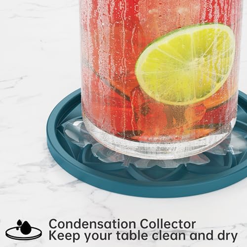 HFHOME Silicone Coasters Set with Holder - 6 Pack Drink Coasters for