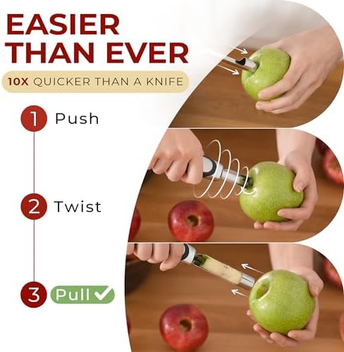 Orblue Apple Corer Tool, Heavy Duty Stainless Steel Fruit Core