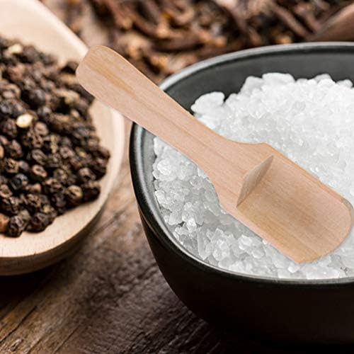 10Pcs Mini Wooden Spoon Mini Bath Salt Spoon Tea Scoop Wooden Candy