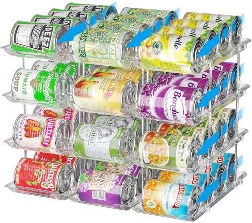 Stackable 4 Tiers Can Organizer Pantry and Automatic Soda Can