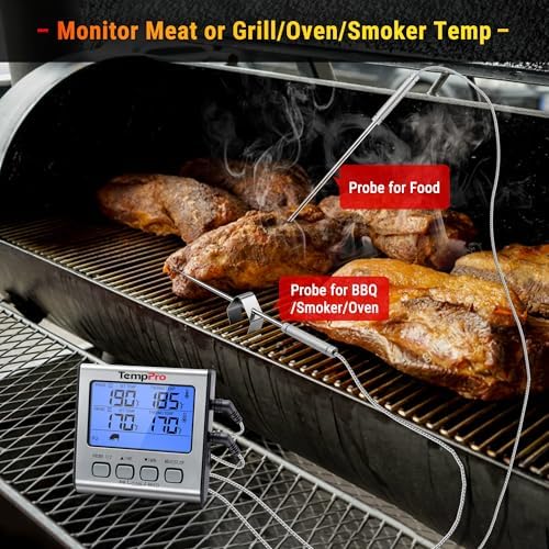TempPro TempTrack Digital Meat Thermometer, Dual Probe