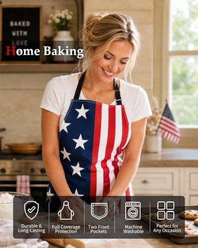 Adjustable Bib Apron with 2 Pockets Cooking Kitchen Chef