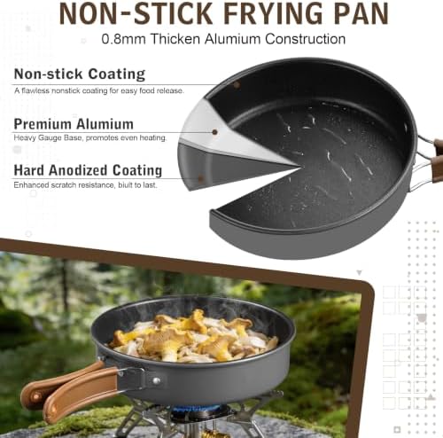 18Pcs Camping Cookware Cooking Set, Joyfair Camp Mess Kit with