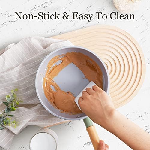 ROCKURWOK Ceramic Nonstick Sauce Pan with Steamer, 2.5QT Cooking Pot