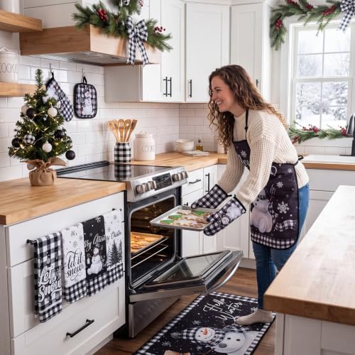 Nuanchu 17Pcs Christmas Kitchen Decor and Accessories for Home,Black