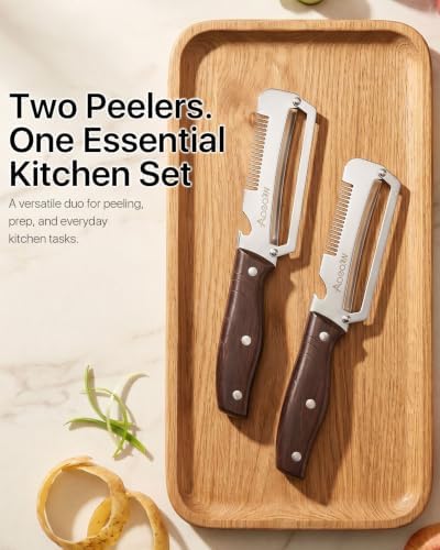 2 Pack Large Multifunctional Vegetable Peeler, 3-in-1 Peelers For