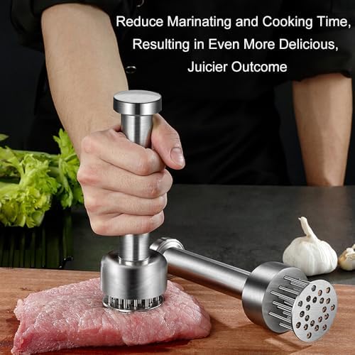Stainless Steel Meat Tenderizer, 21 Sharp Needles