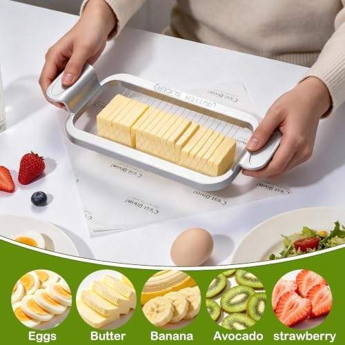Large Butter Cutter Banana Slicer, Heavy Duty Aluminum & Stainless