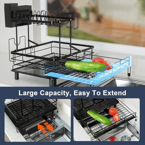 2 Tier Expandable Over-Sink Dish Drying Rack