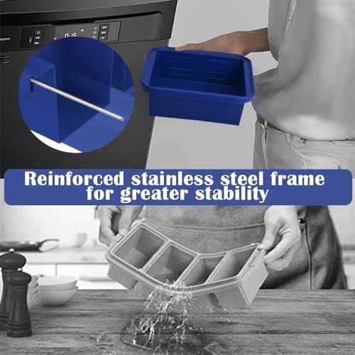 4 Cup Silicone Freezer Molds 2 Pack Soup Cubes Freezer Trays with Lid