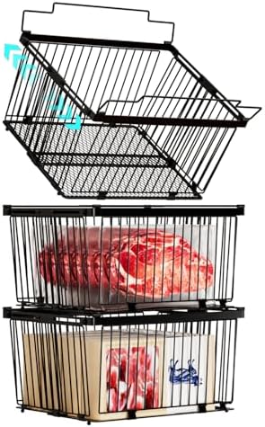 Large Freezer Organizer Bins, 3 Pack, 5 to 9 Cu.Ft