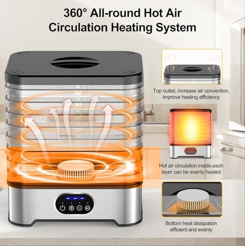 Food Dehydrator Machine, 400W, 8 Trays