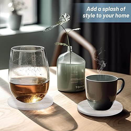 Acejoz Drink Coasters with Holder for Coffee Table, Absorbent Coaster