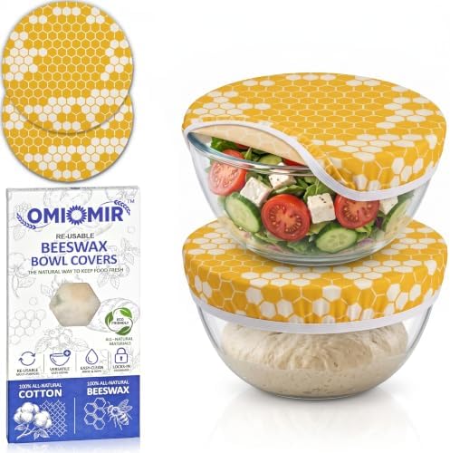 2Pcs 10inch Reusable Beeswax Bowl Covers