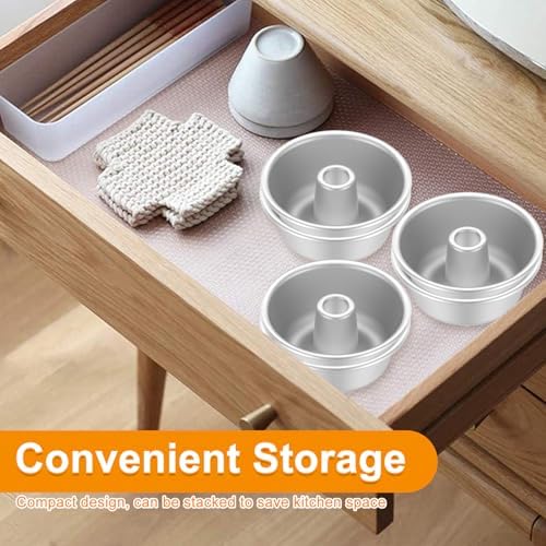 6 PCS Angel Food Cake Pan, 4.5" Aluminum Pound Cake Pan, Chiffon Cake
