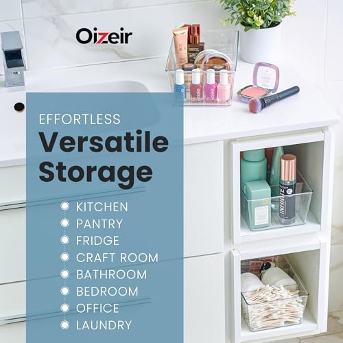 Oizeir Clear Pantry Organizer Bins, 8-Pack