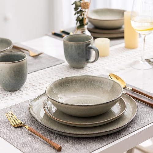 AmorArc Ceramic Dinnerware Sets for 12,36Pcs Plates and Bowls Sets Dishes