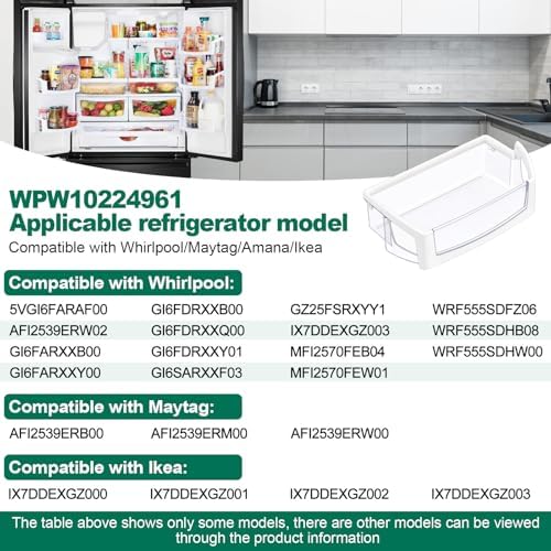 WPW10224961 W10224961 Refrigerator Door Shelf Bin
