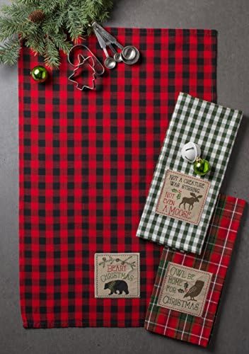 DII Holiday Kitchen Towels Embroidered Dish Towel Set, 18x28, Cabin