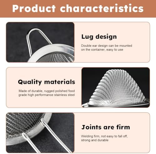 Cocktail Strainer Set of 2, Fine Mesh Bar Strainer for Cocktails and