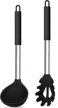 TeamFar Silicone Pasta Fork and Ladle Spoon Set, Serving Soup, Healthy & by TeamFar
