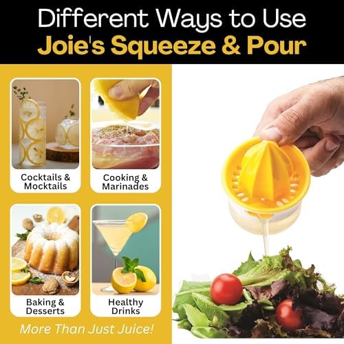 Joie Squeeze and Pour Juicer Reamer, 10tsp, Yellow