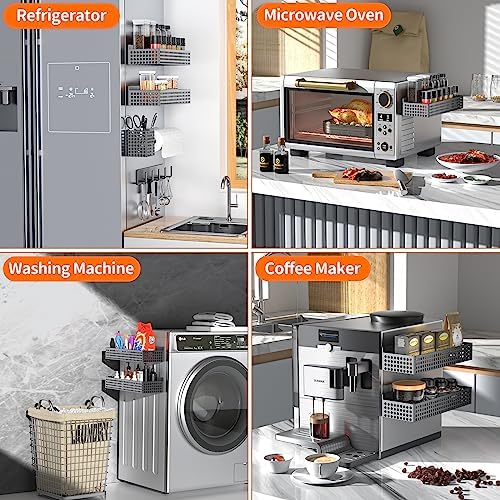 Magnetic Spice Rack for Refrigerator, Set of 5