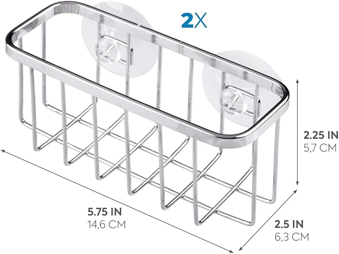 iDesign Gia Stainless Steel Dish Sponge Holder Basket - Image 3