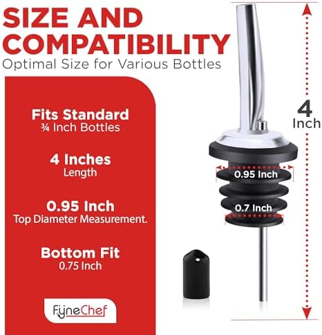 48 Pack Stainless Steel Bottle Pourers for Alcohol, Liquor, and Wine