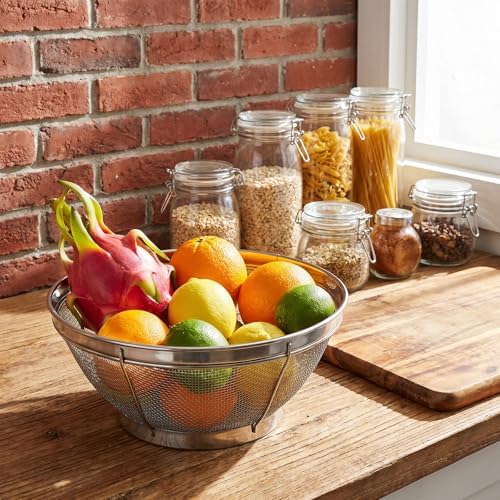 Rice Strainer Fine Mesh, Stainless Steel Colander Fine Mesh Strainer