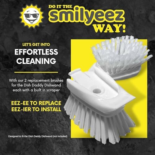 Smilyeez Dish Brush Refill for Dish Daddy Dishwand, 2 Pack