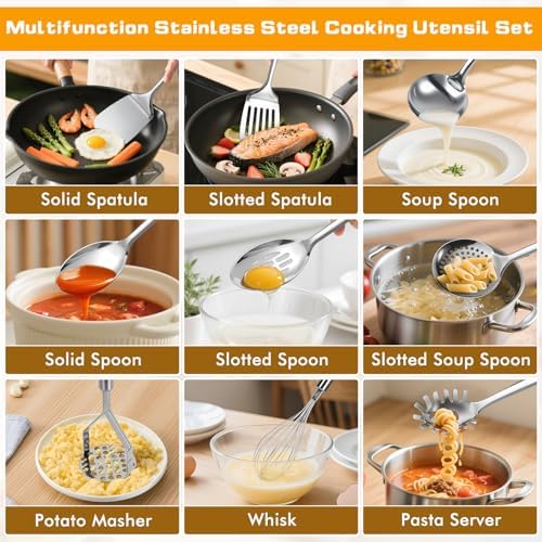 9-Piece Stainless Steel Cooking Utensil Set