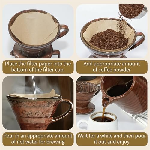 Vintage Ceramic Pour Over Coffee Maker with V60-Style Dripper and 40