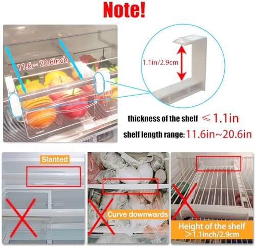 URALFA 2 Pack Fridge Drawer Organizers