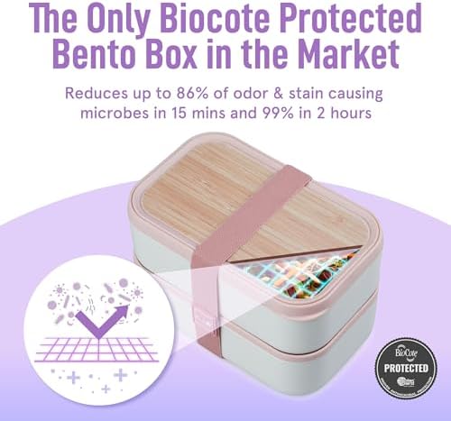 KARRICO Double Bento Box, 67oz, Dusty Pink