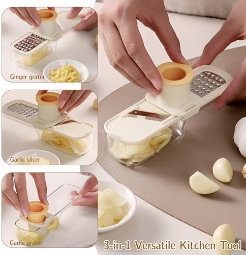Ginger Grater and Garlic Mincer, Stainless Steel, 2 Pack