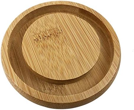 Ceramic Garlic Keeper with Bamboo Lid, 550 ml Vented White Stoneware