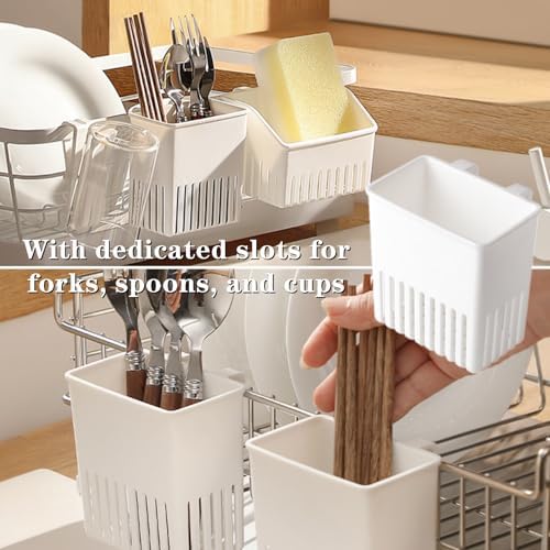 Utensil Drying Rack 3 Pcs Silverware Drying Basket White