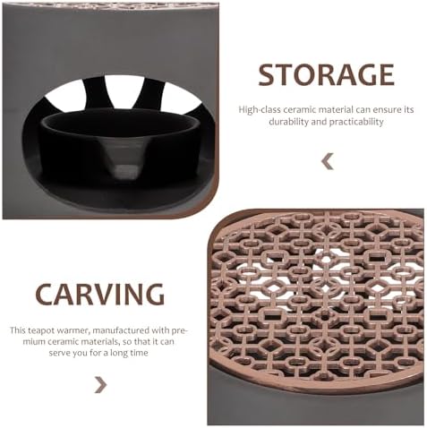 Ceramic Teapot Warmer with Recessed Tealight Holder for Tea Cups