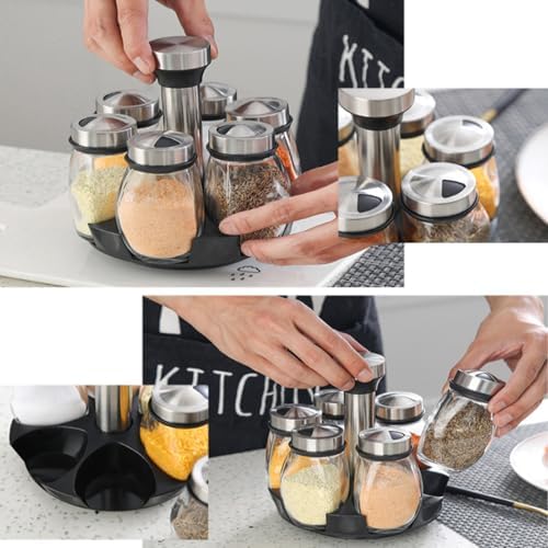 Spice Jars with Rack, Revolving Spice Rack Organizer Countertop